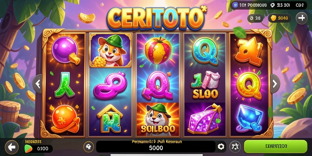 Screenshot gameplay CERITOTO yang menunjukkan grafik slot menawan.