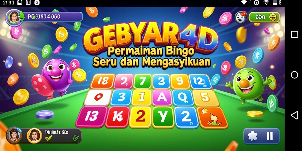 Screenshot gameplay GEBYAR4D yang menunjukkan keseruan permainan Bingo.