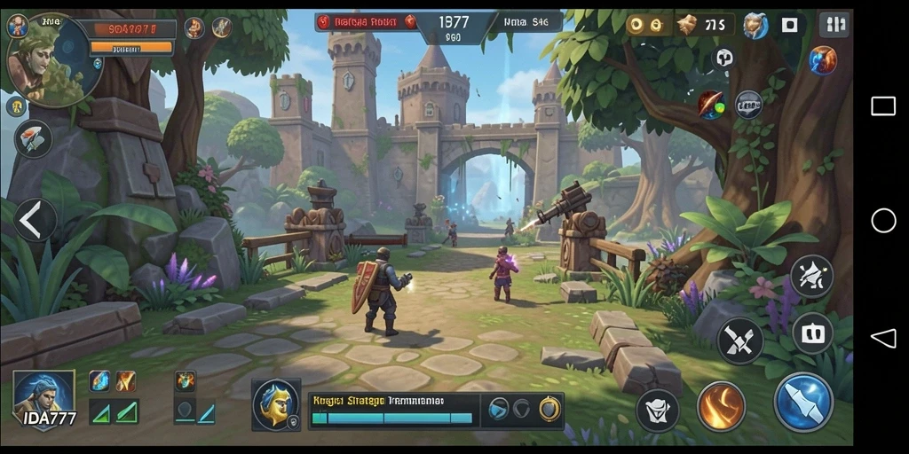 Tangkapan layar gameplay mendebarkan dari IDA777 yang menunjukkan strategi pertempuran.
