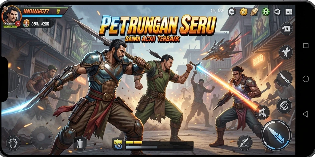Tangkapan layar dari <strong>INOVA77</strong> menampilkan pertarungan aksi seru dan grafik yang menakjubkan.