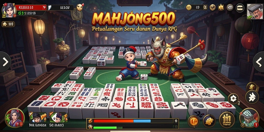 Tangkapan layar gameplay MAHJONG500 yang menampilkan aksi RPG seru.
