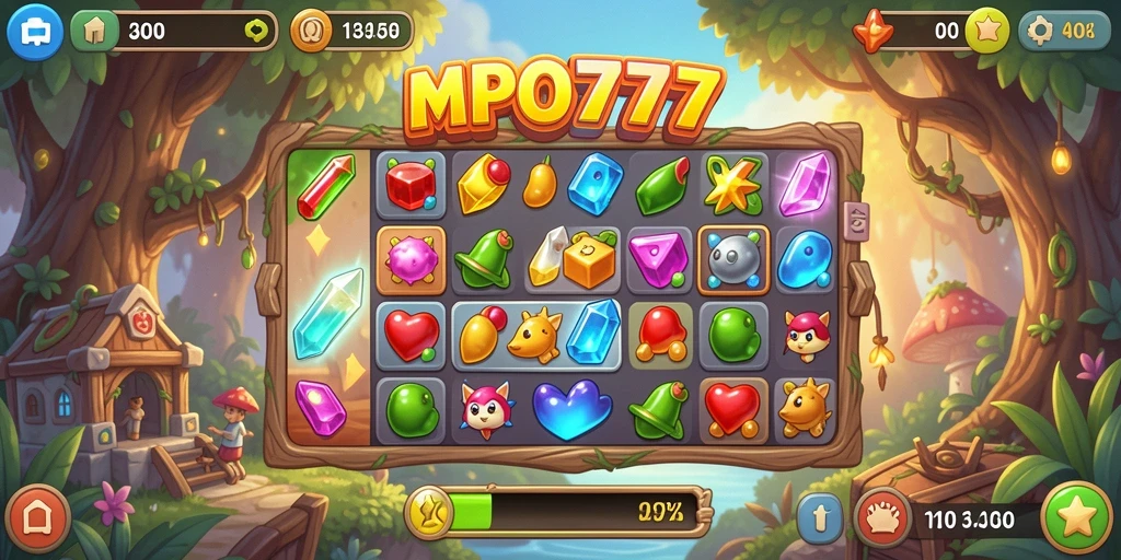 Tampilkan gameplay seru dari MPO777 dalam Match-3.