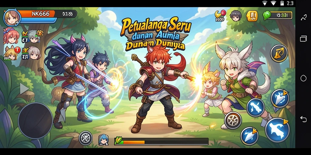 Tampilan mendebarkan dari gameplay NK666 dengan karakter Anime ikonik.