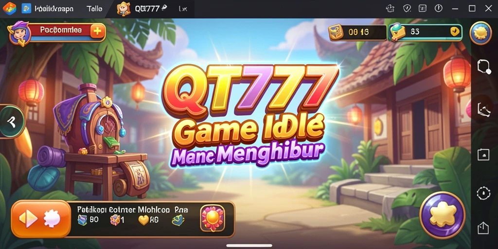 Screenshot QT777 menampilkan gameplay idle yang menarik dan penuh warna.