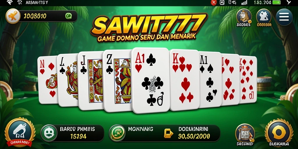Tampilan gameplay Domino yang seru dan menarik di SAWIT777.