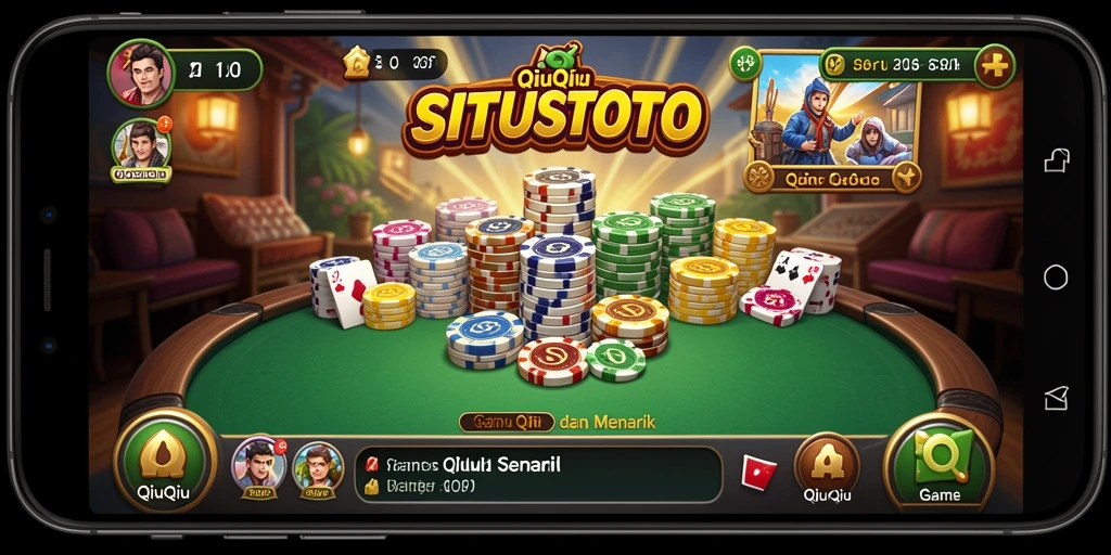 Screenshot gameplay SITUSTOTO dengan tampilan kartu QiuQiu yang menarik.
