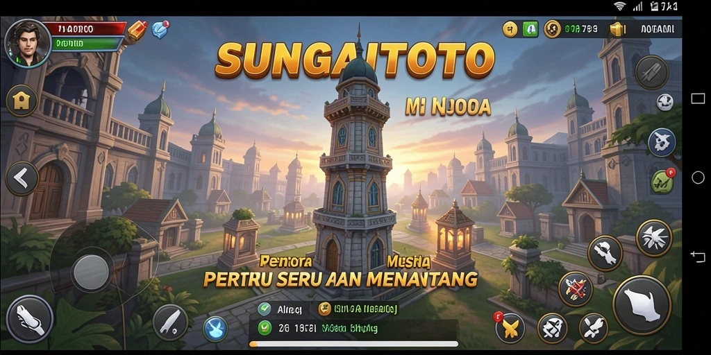 Tangkapan layar SUNGAITOTO menampilkan aksi pertahanan menara yang mendebarkan.