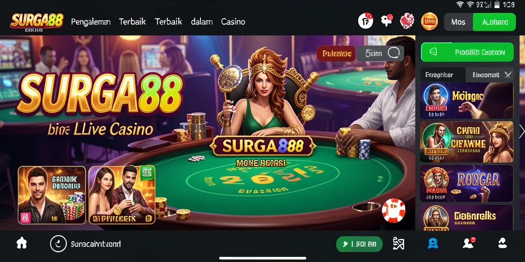 Screenshot dari gameplay Live Casino yang menarik di SURGA88.