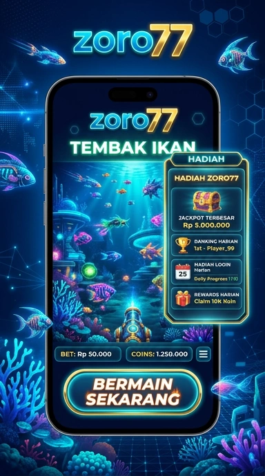 Screeshot aplikasi zoro77 dengan berbagai pilihan kategori.